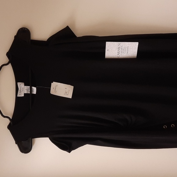 NWT, Carmen Marc Valvo Cold Shoulder Cut and Sew Dress - Picture 3 of 13